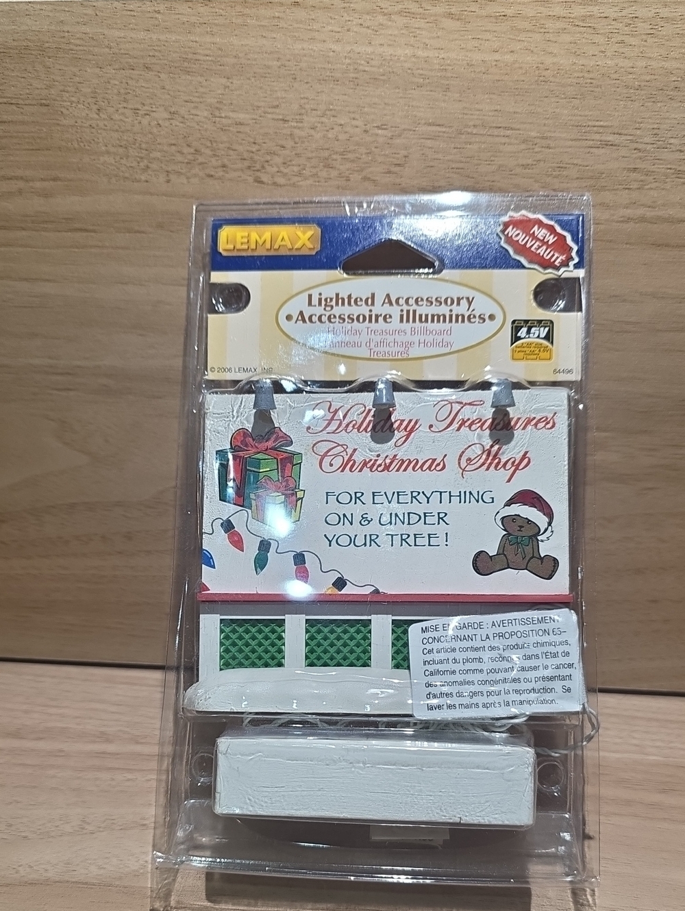 Vintage Lemax Holiday Treasures Lighted Christmas Shop Accessory - White & Green